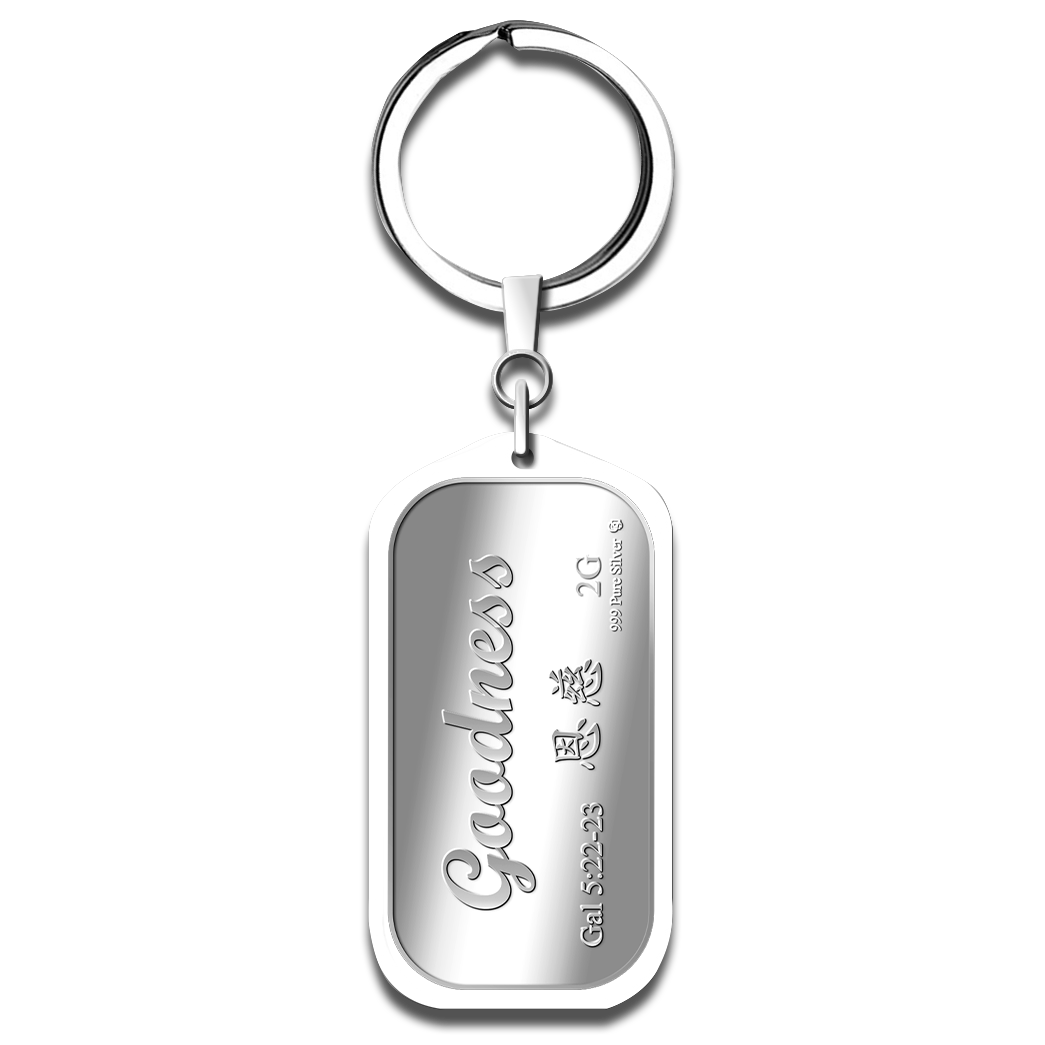 2g Goodness 恩慈 Silver Bar Keychain